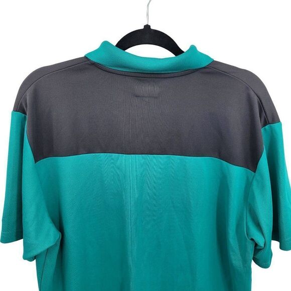 Mens Ben Hogan Polo L Teal Green Gray Black Color Blocked Performance Golf - Picture 7 of 11